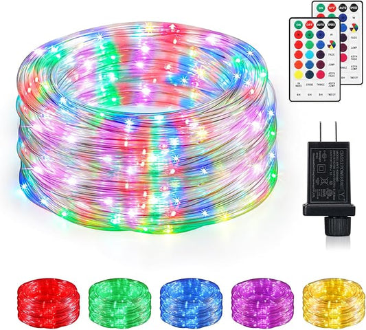 Color Changing Rope Lights 66FT 200 LED Outdoor, String Lights with Plug & Remote | Twinkle Christmas Indoor Bedroom, Waterproof Christmas Lights Outdoor, Rope Lights for Outside,16 Colors-CubbioJoy