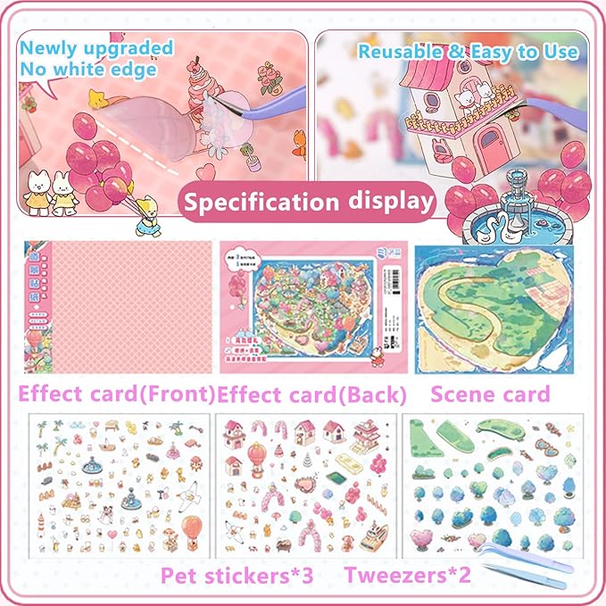 DIY 3D Sticker Scene，Romantic Island Wedding Jumbo-Large, Reusable Sticker, Cute Sets for Free Combination, Waterproof for Anywhere, Crafts Party Favors Birthday GIF-CubbioJoy