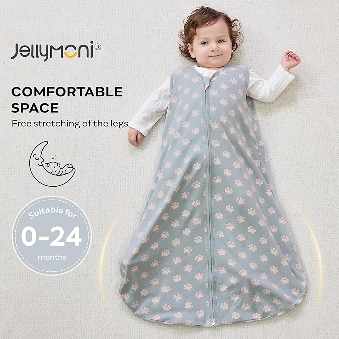 JELLYMONI Baby Sleep Sack 12-18 Months Wearable Blanket for Baby, 100% Cotton 2 Pack Infant Toddler Sleeping Sack Lightweight Soft 2-Way Zipper Sleepsack-CubbioJoy