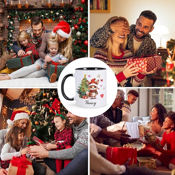 Custom Christmas Coffee Mug Personalized Hot Chocolate Mug for Kids Customized Hot Cocoa Cups with Name 11oz Ceramic Santa Mugs Winter Holiday Xmas Mugs Christmas Gifts for Family Kids Xmas Decor-CubbioJoy