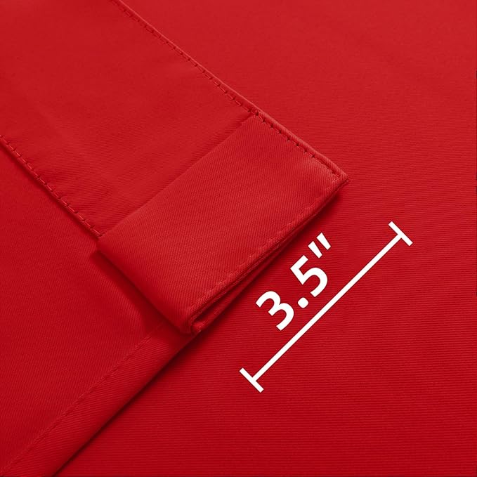 Joydeco 72 Inch Blackout Curtains for Bedroom, Thermal Insulated Black Out Curtains, Room Darkening Drapes for Living Room Window Rod Pocket Back Tab (W52 x L72 Inch, Red)-CubbioJoy