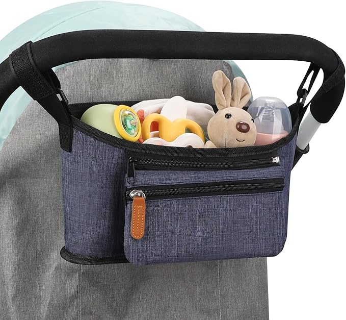 Accmor Universal Stroller Organizer with Detachable Phone Bag, Stroller Bag Caddy Organizer Stroller Accessories for Uppababy, Baby Jogger, Nuna, Doona, Britax Strollers-CubbioJoy