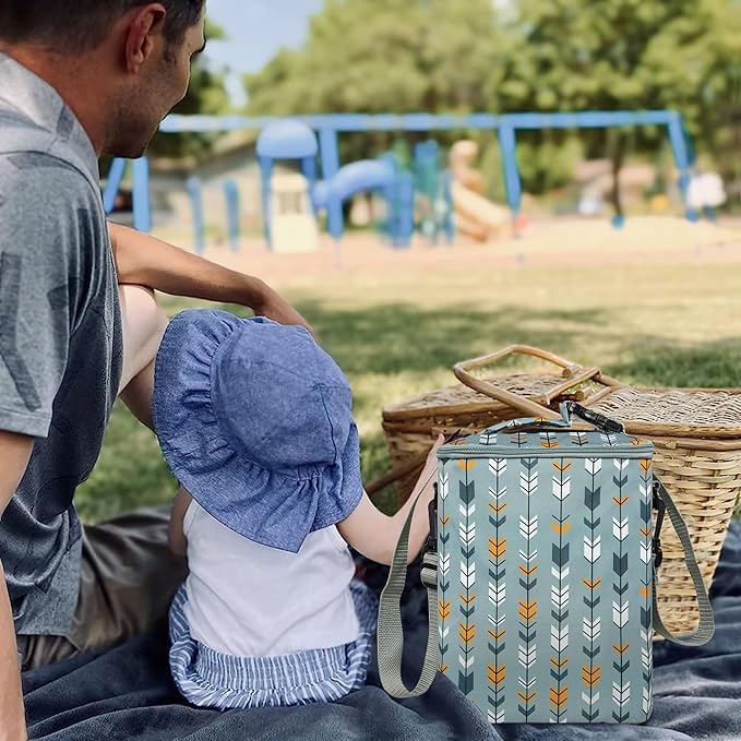 Breastmilk Cooler Bag with Ice Pack Fits 4 Baby Bottles Up to 9 Ounce Insulated Baby Bottle Bag Breast Milk Cooler on The Go with Strap Baby Bottle Cooler Bag for Nursing Mom Daycare or Travel-CubbioJoy