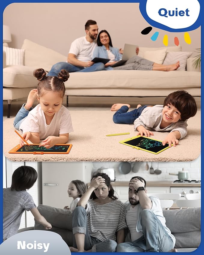 Bravokids LCD Writing Tablet for 3-8 Year Olds - 10 Inch Doodle Board Electronic Drawing Pad, Educational Gift for Kids (Orange)-CubbioJoy