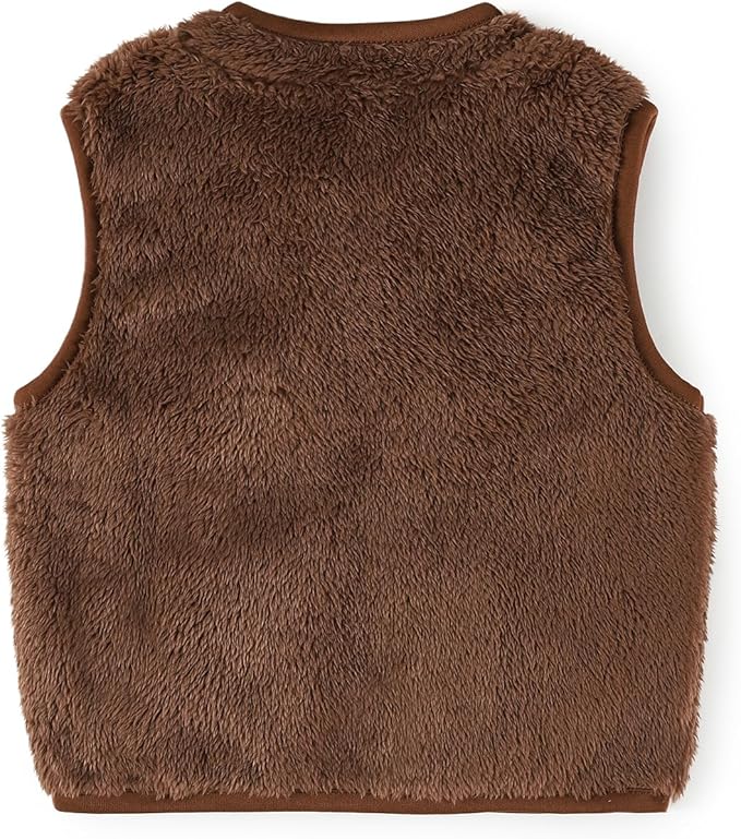 Baby Boys Girls Fleece Vest Zip Up Cute Bear Jackets Fuzzy Fall Winter Warm Clothes Newborn Outwear for Toddler Infant-CubbioJoy