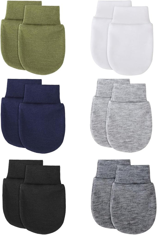 BQUBO 6 Pairs Newborn Baby Boys Girls Mittens 0-6 Months Unisex-Baby Infant Mittens Elastic No Scratch Wrist Gloves-CubbioJoy