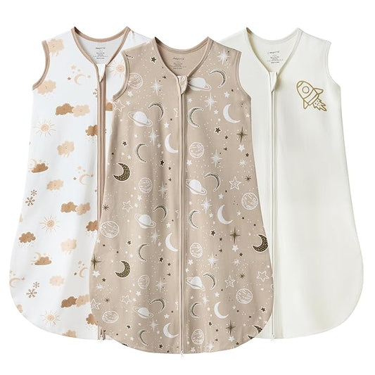 JELLYMONI Baby Sleep Sack 6-12 Months Wearable Blanket for Baby, 100% Cotton 2 Pack Infant Toddler Sleeping Sack Lightweight Soft 2-Way Zipper Sleepsack-CubbioJoy