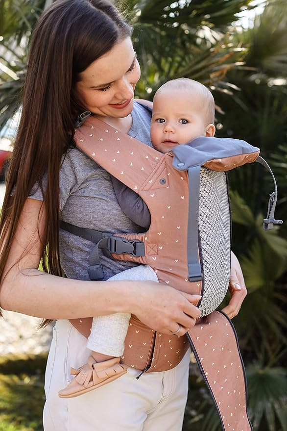 Beco Baby Carrier 8 Hybrid Newborn to Toddler (7-45lbs) - All in 1 Mesh Backpack, Front and Hip Carrier with Adjustable Seat - Cooling Ergonomic Carrier (Rose Love)-CubbioJoy