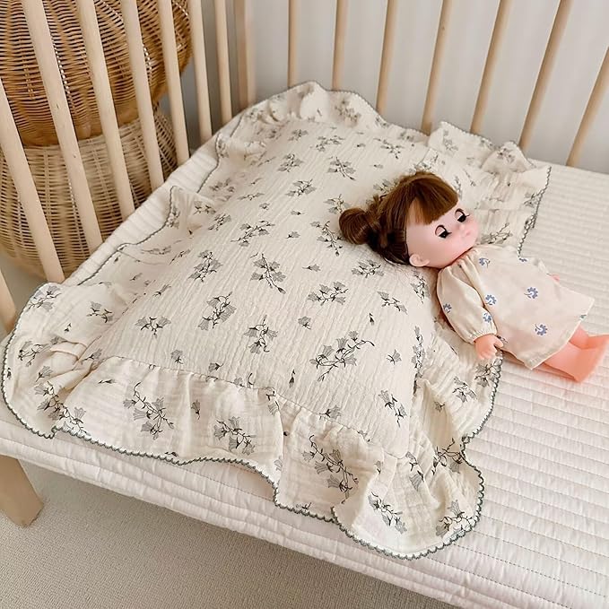 BuLuTu Cute Floral Toddler Pillowcase Cotton Muslin Kids Pillow Case with Enveloped Closure Soft Breathable Standard Size Pillowcase for Sleeping, 1 Piece, Hyacinth Pattern, 20"x26"-CubbioJoy