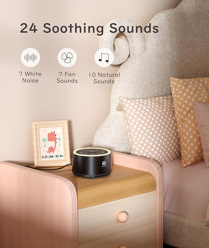 Dreamegg White Noise Machine - Sound Machine for Adult Baby Kid, Noise Machine for Sleeping with 24 Calming Sound, Ambient Nightlight, Continuous or Timer, Loud Sleep Machine for Home Nursery Office-CubbioJoy