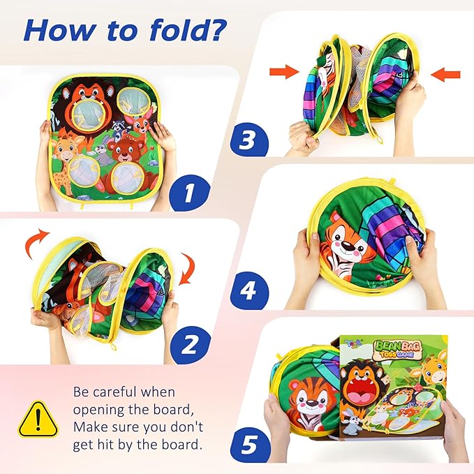 Animal Bean Bag Toss Game Toy Outdoor Toss Game, Family Party Party Supplies for Kids, Gift for Boys Birthday or Christmas for Toddlers Ages 3 4 5 6 Year Old-CubbioJoy