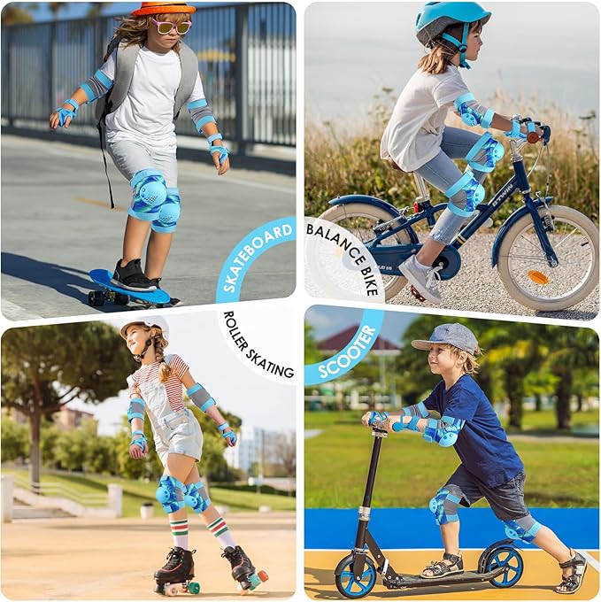 BOSONER Kids/Youth Knee Pad Elbow Pads for Roller Skates Cycling BMX Bike Skateboard Inline Rollerblading, Skating Skatings Scooter Riding Sports-CubbioJoy