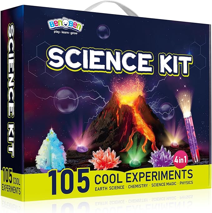 BenBen Science Kits for Kids Age 8-12, 105 Experiments Educational Toy, STEM Toys for 6 7 8 Year Old Boys Girls Birthday Gift, Science Kits for Kids Age 5-7, Chemistry Set for Homeschooling-CubbioJoy