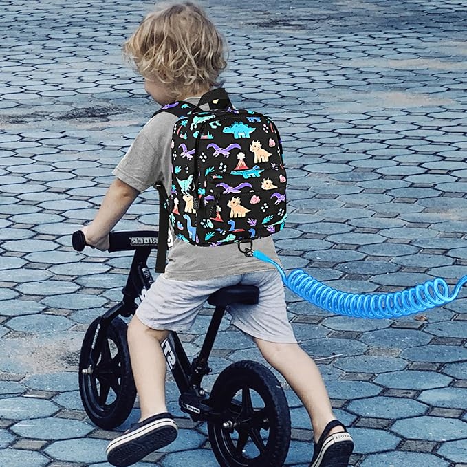Accmor Toddler Backpack Leash, Cute Dinosaur Kids Backpack with Anti Lost Wrist Link, Mini Child Backpack Leash Baby Walking Harness for Outdoor Travel, Adorable Backpack Tether for Boys-CubbioJoy