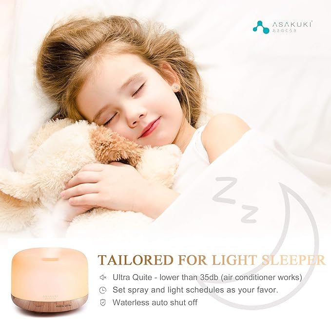 ASAKUKI Smart Wi-Fi Essential Oil Diffuser, App and Voice Control Compatible with Alexa, 500ml Aromatherapy Humidifier for Relaxing Atmosphere in Home Office Bedroom Gold-CubbioJoy