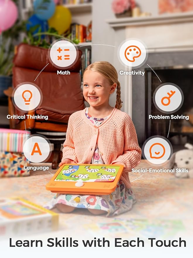 Interactive Electronic Learning Pad - Learn-to-Read System with 70 Sound Pages, Card-Insert for Alphabet, Words, Numbers, Music, Learning Activities for Kids 3-5 Years Old-CubbioJoy