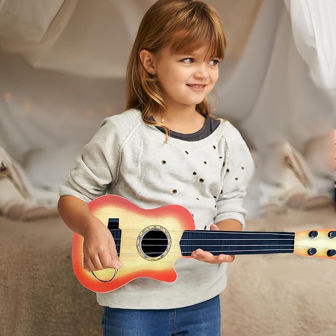 17inch Mini Guitar Toy, 4 Strings Guitar for Kids Musical Instrument Toys for Toddler Kids/Boys/Girls/Beginner.-CubbioJoy
