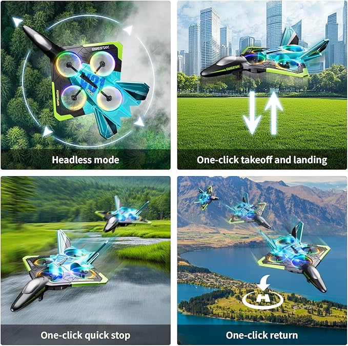 4DRC V31 Foam RC Planes Remote Control Airplanes for Kids Adults 8-16, Remote Control Planes Fighter Jet with Light, 360° Flip Fighter Jet Toy, Gravity Sensing, Stunt Roll, Gifts for Kids Boys-CubbioJoy