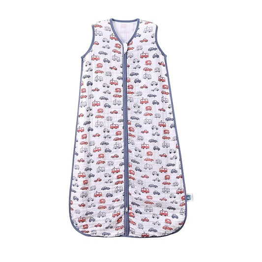 Baby Sleep Sack 6-12 Months Wearable Blanket for Babies 100% Organic Cotton 2-Way Zipper YKK 0.5 TOG Toddler Sleeping Sacks Cars-CubbioJoy