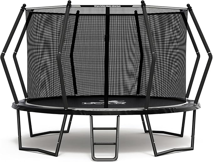BCAN 8FT 10FT 12FT 14FT 15FT 16FT Recreational Trampoline with Enclosure for Kids Adults, ASTM Approved, Outdoor Trampolines with Ladder for Kids-CubbioJoy