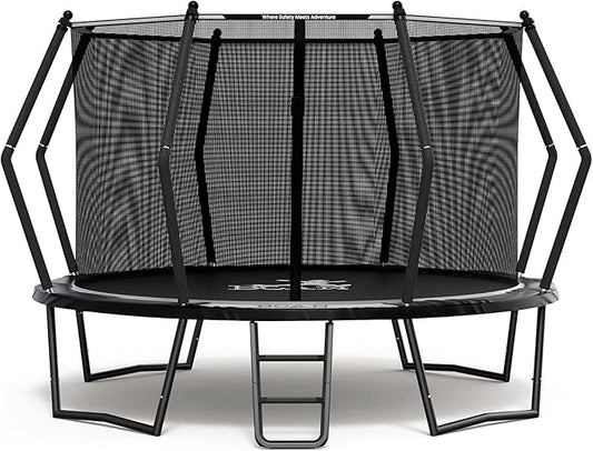 BCAN 8FT 10FT 12FT 14FT 15FT 16FT Recreational Trampoline with Enclosure for Kids Adults, ASTM Approved, Outdoor Trampolines with Ladder for Kids-CubbioJoy