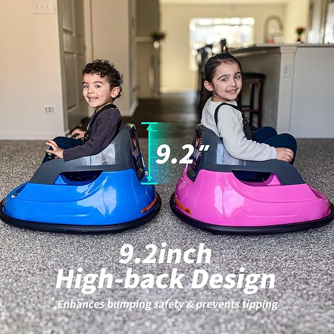 12V Kids Bumper Car, Electric Baby Bumper Car for Toddlers with Remote Control, 3 Speeds - Pink-CubbioJoy