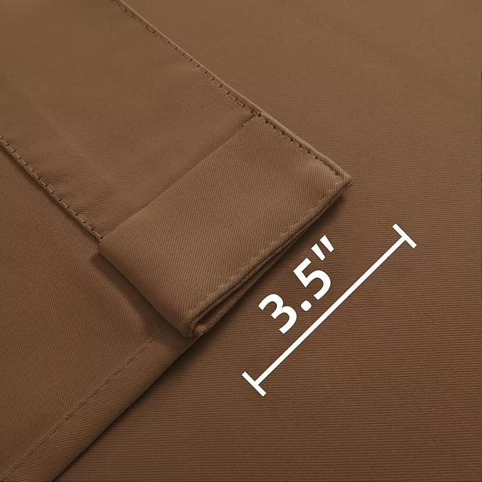 Joydeco Blackout Curtains 84 Inch Long for Bedroom, Thermal Insulated Black Out Curtains 2 Panels Set, Room Darkening Drapes for Living Room Window (W52 x L84 Inch, Brown)-CubbioJoy