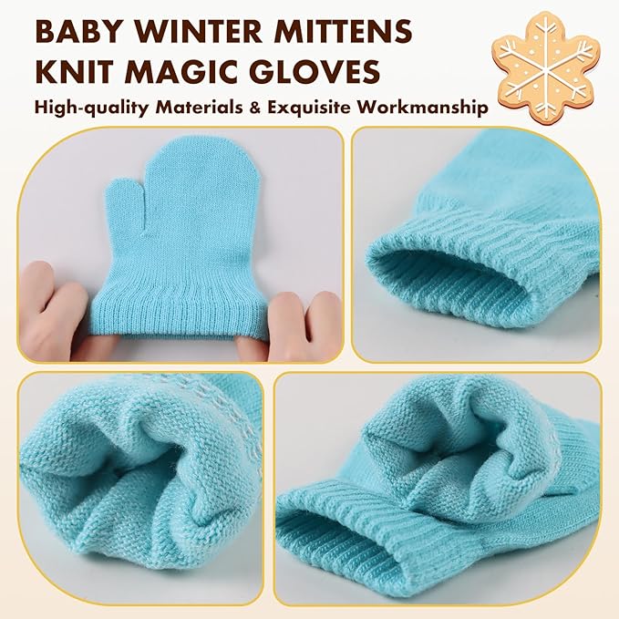 Baby Winter Mittens Toddler Stretch Knit Gloves Magic Warm Glove for Baby Boys Girls-CubbioJoy