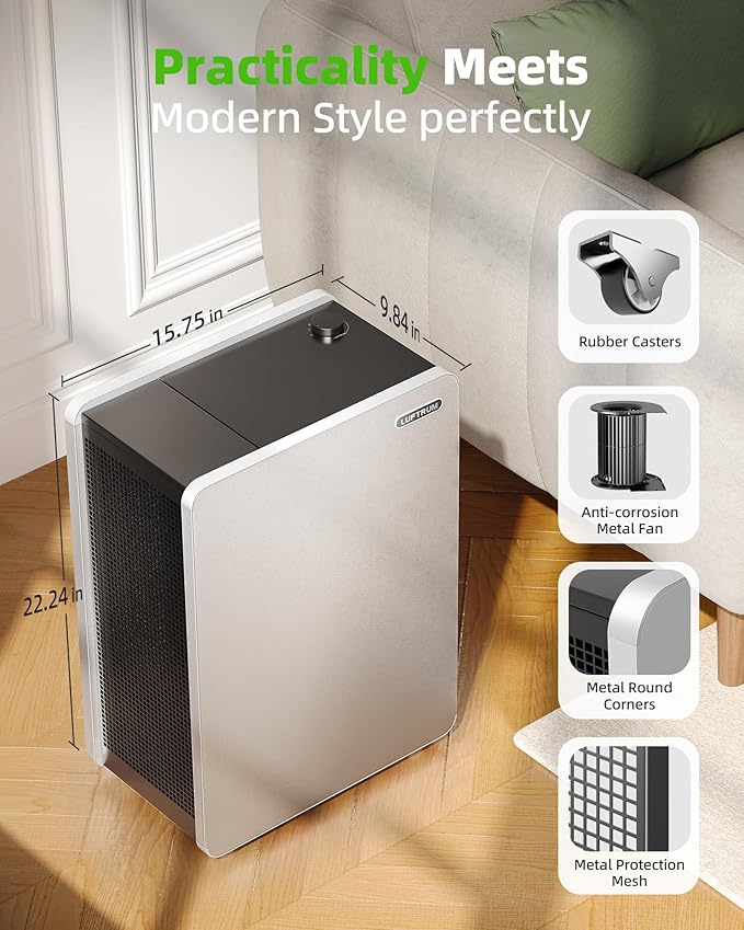 Air Purifier for Large Room: True HEPA Air Filter for Allergies Pets Asthma Smoke Air Cleaner - 3522 Sq Ft Coverage Removes 99.9% of Dust Pet Dander Mold Odors Pollen-CubbioJoy