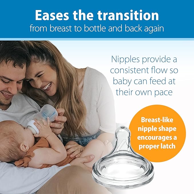 Dr. Brown's Natural Flow Anti-Colic Options+ Wide-Neck Baby Bottles 5 oz/150 mL,with Level 1 Slow Flow Nipple,4 Pack,0m+-CubbioJoy