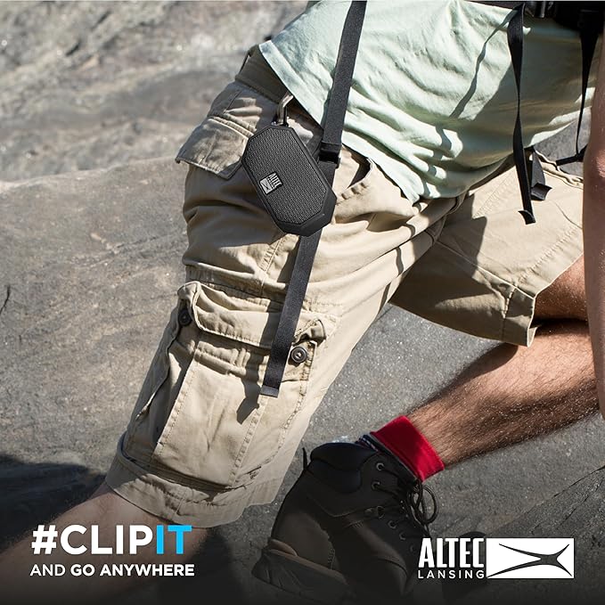 Altec Lansing Mini H2O - Waterproof Bluetooth Speaker, IP67 Certified & Floats in Water, Compact & Portable Speaker for Hiking, Camping, Pool, and Beach,Black-CubbioJoy