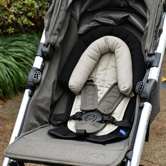 COOLBEBE Upgraded 2-in-1 Babybody Supports for Newborn Infant - Extra Soft Breathable Car Seat Insert Cushion Pad, Perfect for Carseat, Stroller, Swing, Bouncer Black-CubbioJoy