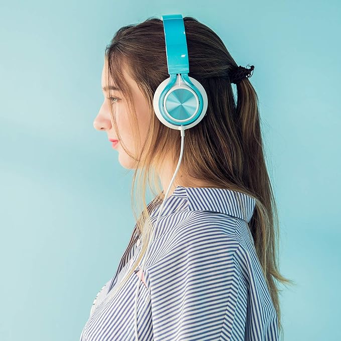 AILIHEN Kids Headphones for School Boys, Headphones with Microphone for Chromebook Laptop Computer Smartphone, 3.5mm Foldable Lightweight Headset for Teen Teenager (Lime Green)-CubbioJoy