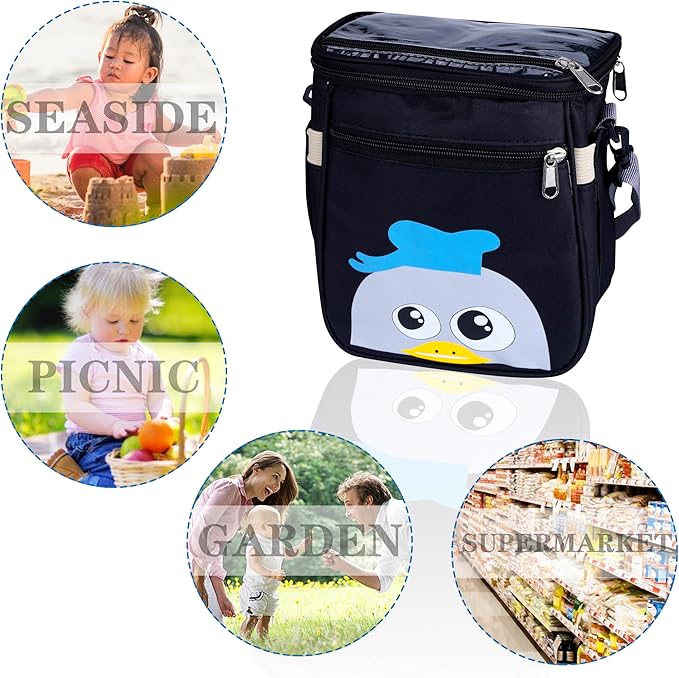 Baby Stroller Organizer Bag，Small Diaper Bag - Universal Stroller Organizer With Insulated Cup Holder,Pocket With Baby Wipes Dispenser，Adjustable Shoulder Strap(Black)-CubbioJoy