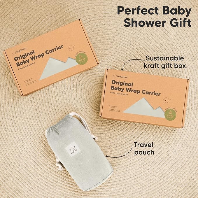 KeaBabies Baby Wrap Carrier - All in 1 Original Baby Carrier Newborn to Toddler Sling, Easy to Wear, Hands Free Bonding, Lightweight, Breathable Infant Wraps (Rhino Gray)-CubbioJoy