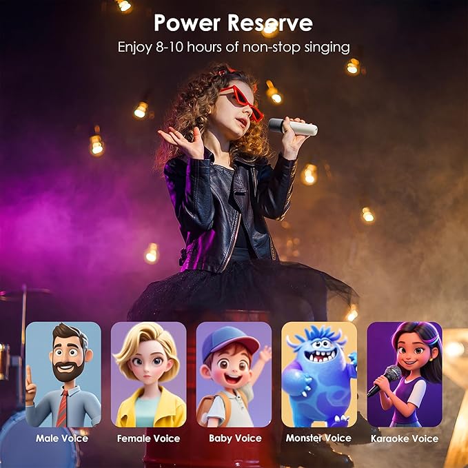 Karaoke Machine,Karaoke Machine with Lyrics Display,Portable Bluetooth 5.3 Karaoke Speaker with Upgraded Dual Speakers for Kids and Adults,with White Noise and Night Light Function-CubbioJoy