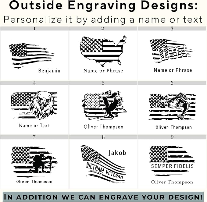 American Flag Box Personalized - Large Keepsake Boxes for Mens, Boys, 5th Wedding Gift Anniversary for Men/Women, Acacia Wood Decorative Chest Memory, Boys Treasure Box, 11.5 x 8.5 x 5.5 in-CubbioJoy