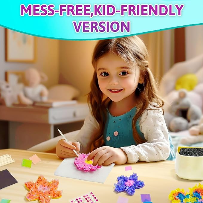 AGENTLAN Art & Craft Activity, Poke Fun Flower Bouquet Craft Kit, Fun & Easy Art Kits for Kids, DIY Garden Kids Activities, Gifts for Girls and Boys 3 4 5 6 7 8 9-CubbioJoy