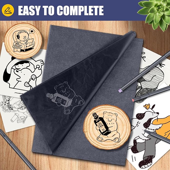 Carbon Paper for Tracing Transfer-Paper Pad, 30 Pcs Black Graphite Copy Paper for Tracing Drawing Patterns on Wood Projects Canvas Fabric Lettering Sketching Art Supplies, A4 8.3 X 11.8 Inch-CubbioJoy