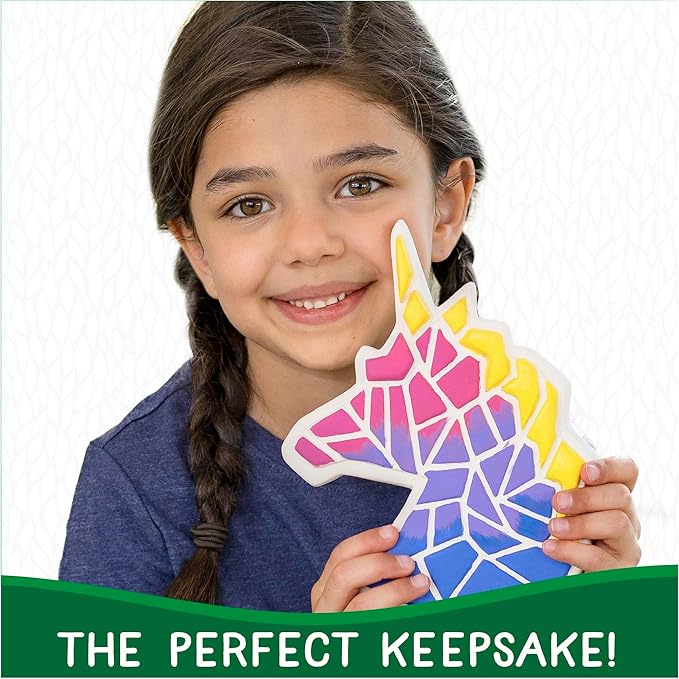 Creative Roots Mosaic Unicorn Stepping Stone, Includes 7-Inch Ceramic Stone & 6 Vibrant Paints, DIY Garden Stepping Stone Kit for Kids Ages 6+-CubbioJoy