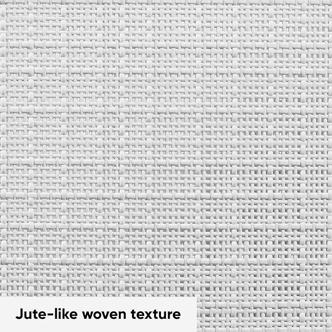 Curver Set of 4 Jute Large Decorative Plastic Organization and Storage Baskets, Perfect Bins for Home Office, Closet Shelves, Kitchen Pantry and All Bedroom Essentials, White-CubbioJoy