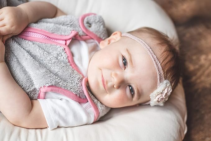 baby deedee Sleep Nest Teddy Baby Sleeping Bag, Gray Bubble Gum, Large (18-36 Month)-CubbioJoy