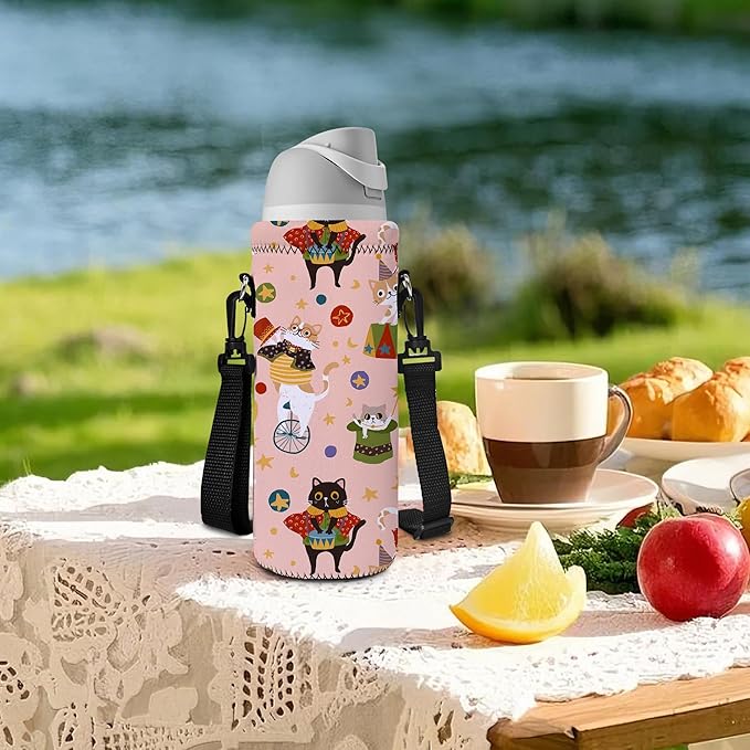 AUPET Water Bottle Sling Bag Carrier Crossbody Sleeve,Insulated Neoprene Bottle Case Holder Pouch Cover 500ML/17oz with Shoulder Strap for Walking Women Men-CubbioJoy