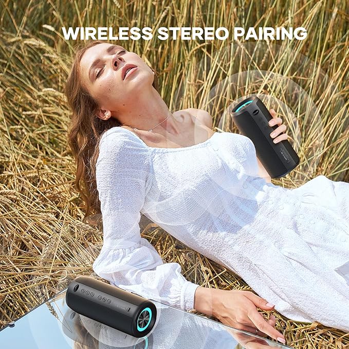 Bluetooth Speaker IPX6 Waterproof.Musibaby M88pro with Loud Stereo Sound,Portable Wireless Speaker,40H Battery,Bluetooth 5.3,Dual Pairing, Shower Outdoor Speaker for Party, Beach, Gifts Ideal.-CubbioJoy