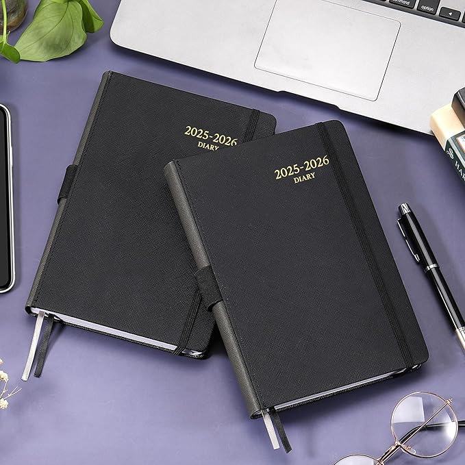 2025-2026 Appointment Book & Planner - Jul 2025 - Jun 2026, Daily Hourly Planner, 5.75" X 8.25", 60-Minute Interval, Faux Soft Leather Cover, Premium Paper, Academic Calendar, Pen Holder, Inner Pocket-CubbioJoy