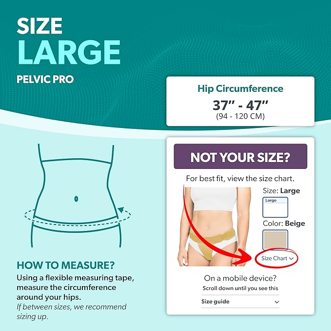 BraceAbility Pelvic Pro Support Belt - Patented, Original Prolapsed Uterus Brace for Women Treating Dropped Bladder, Uterine Prolapse, Vulvar Varicosities, Postpartum, Symphysis Pubis Dysfunction (L)-CubbioJoy