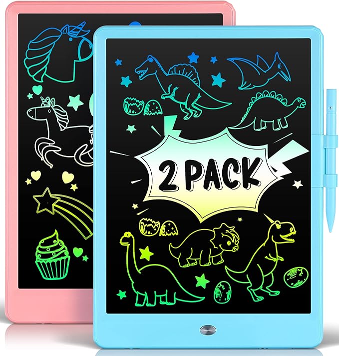 2 Pack LCD Writing Tablet for Kids Doodle Board 10 Inch, Electronic Drawing Tablet Drawing Pads, LEYAOYAO Drawing Board Learning Educational Toddler Toy - Gift for 3-6 Years Old Boys Girls-CubbioJoy