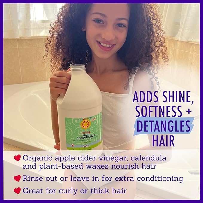 California Baby Calming Hair Conditioner | 100% Plant-Based Kids Conditioner | Rinse-out or Leave in Conditioner | Lavender Scent | 251 mL / 8.5 oz-CubbioJoy