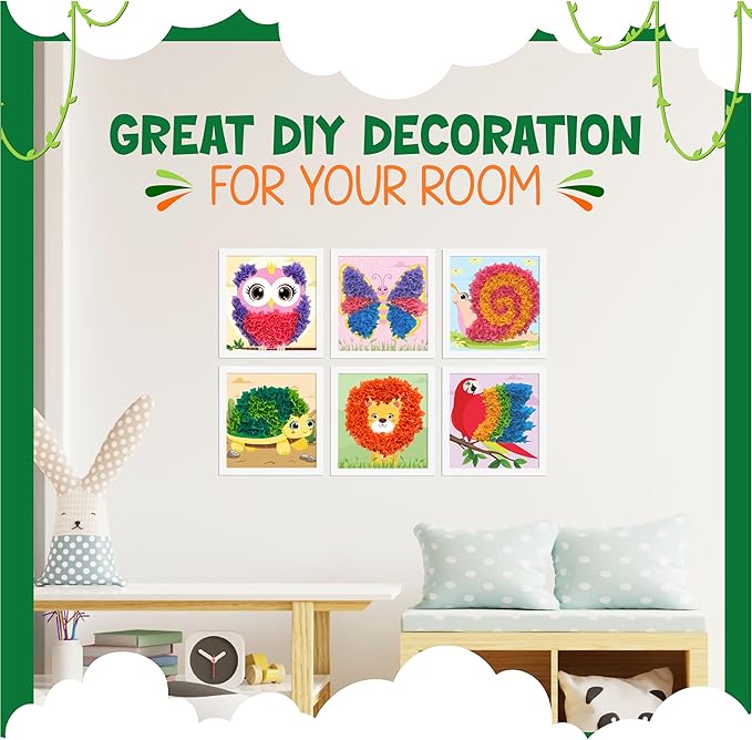 jackinthebox Poke Poke Art – Animals Theme, Mess-Free Fabric Art and Craft, Flower Pressing Kits, Gift for Kids, Girl Gifts, Boy Gift, Toys for Girls and Boys Ages 4 5 6 7 8-CubbioJoy