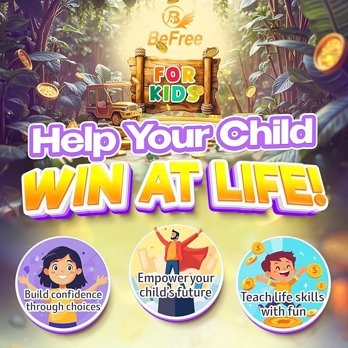 BeFree for KIDS – Fun Money & Financial Literacy Board Game | Teach Kids Smart Money Skills, Investing & Saving | Educational Strategy Game for Ages 7+ | Great for Family Game Night & Cash Flow Learn!-CubbioJoy